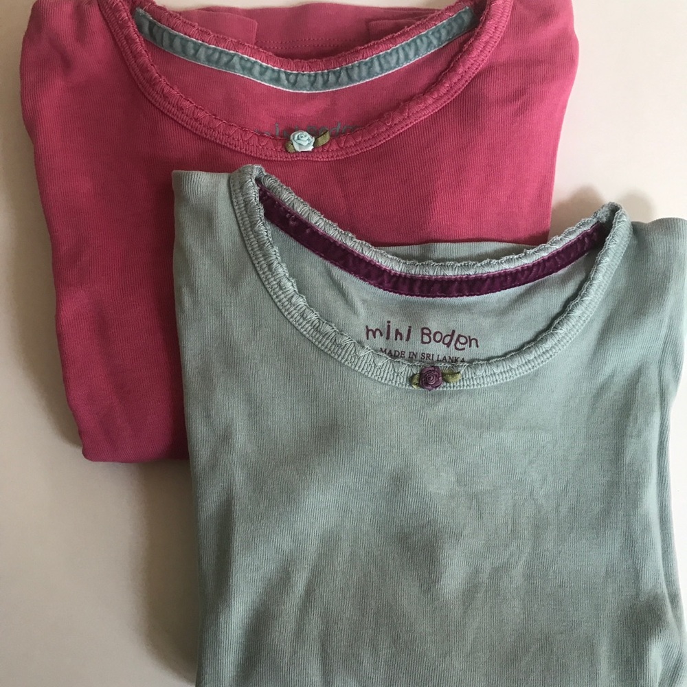 2 Mini Boden l/s tees, size 5-6